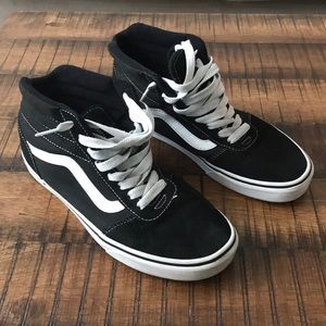 Vans Sk8-Hi Canvas Black & White Shoes Men’s 8.5